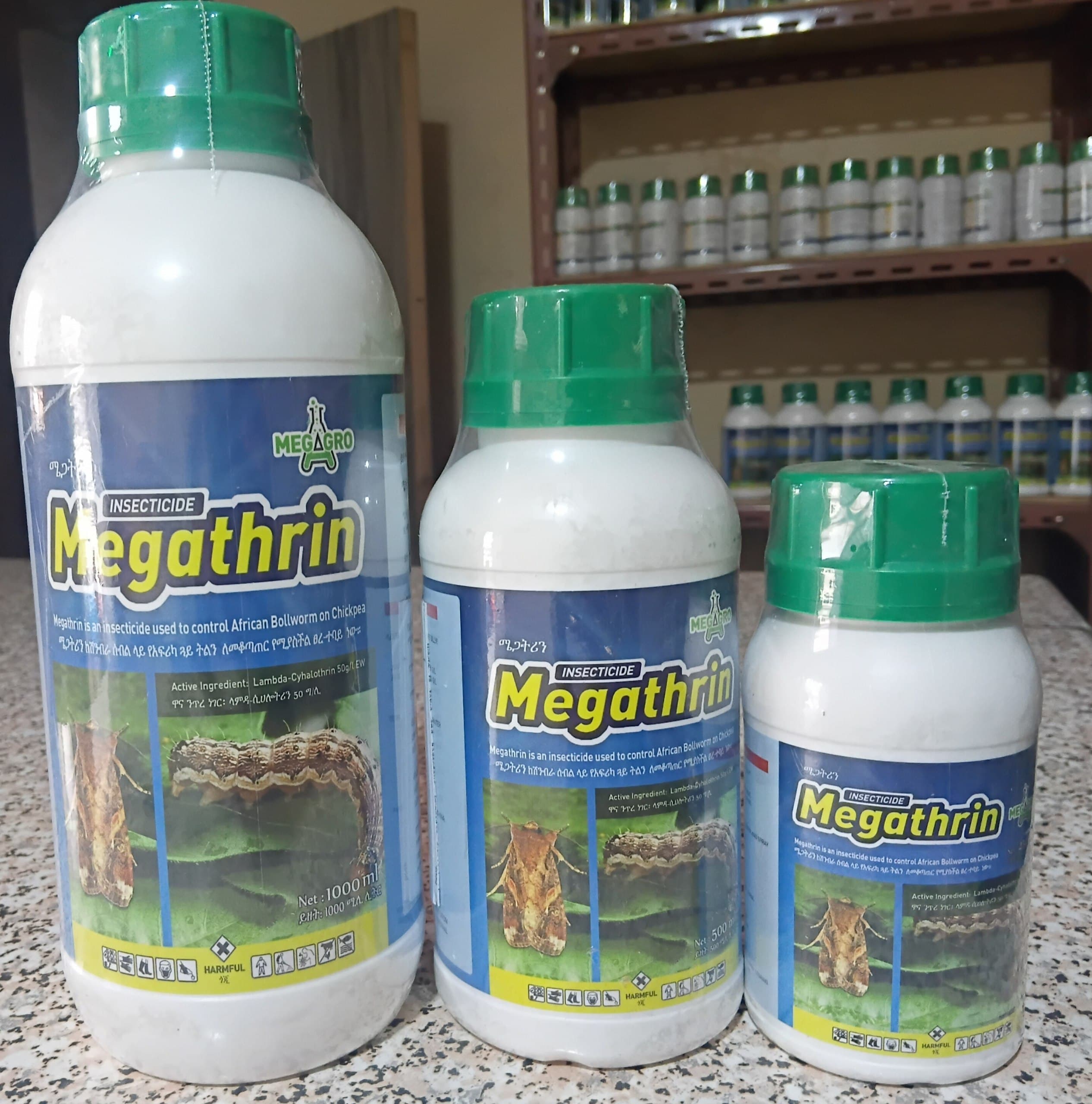 Megathrin 5% EW in 1 litre, half litre and quarter litre bottles